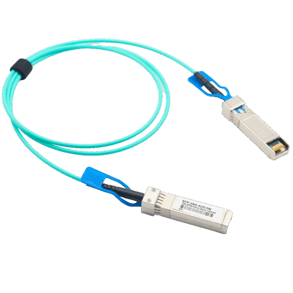 Cable de conexión directa SFP28 - Velocidad 25Gbps - Modulos SFP28 en ambos extremos - Ideal para Stacking entre Switches - 3 Metros de Longitud - Cable Óptico