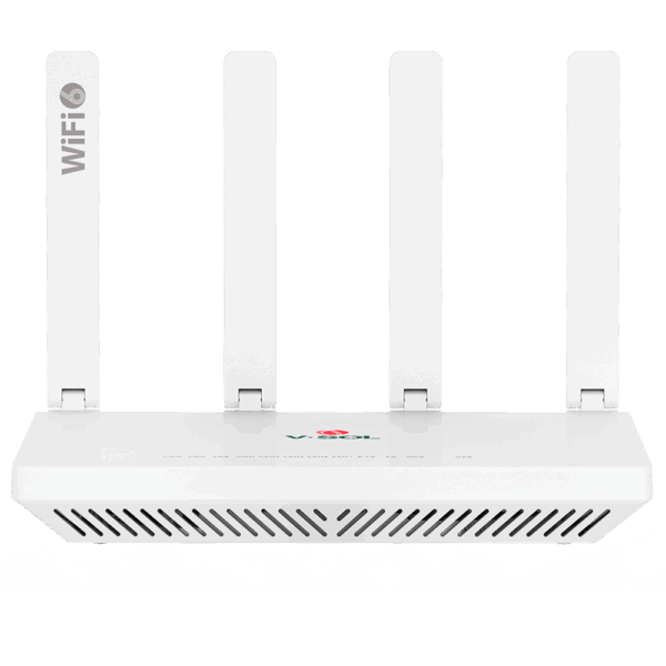 V-SOL Router ONT Wi-Fi 6 AX3000 - 1X PON  4x LAN RJ45 10/100/1000Mbps 1x USB3.0 - 802.11ac 2x2 doble banda 2.4 y 5GHz  - Ideal para FTTH doméstico y empresarial - Diseñado para crear una red Mesh completa