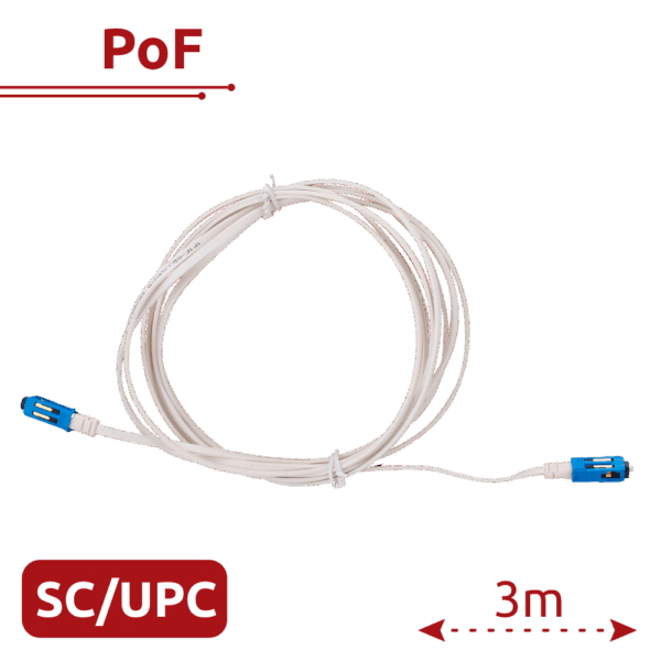 V-SOL - Cable PoF - Permite inyectar datos y alimentación por fibra - Conector SC UPC simplex - Longitud 3m