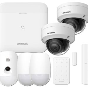 Kit AXPRO 868MHz 96 zonas Hikvision Panel + Teclado + PIR CAM + 2 Detectores + Contacto + 2 Domo IP 4MP 2.8mm