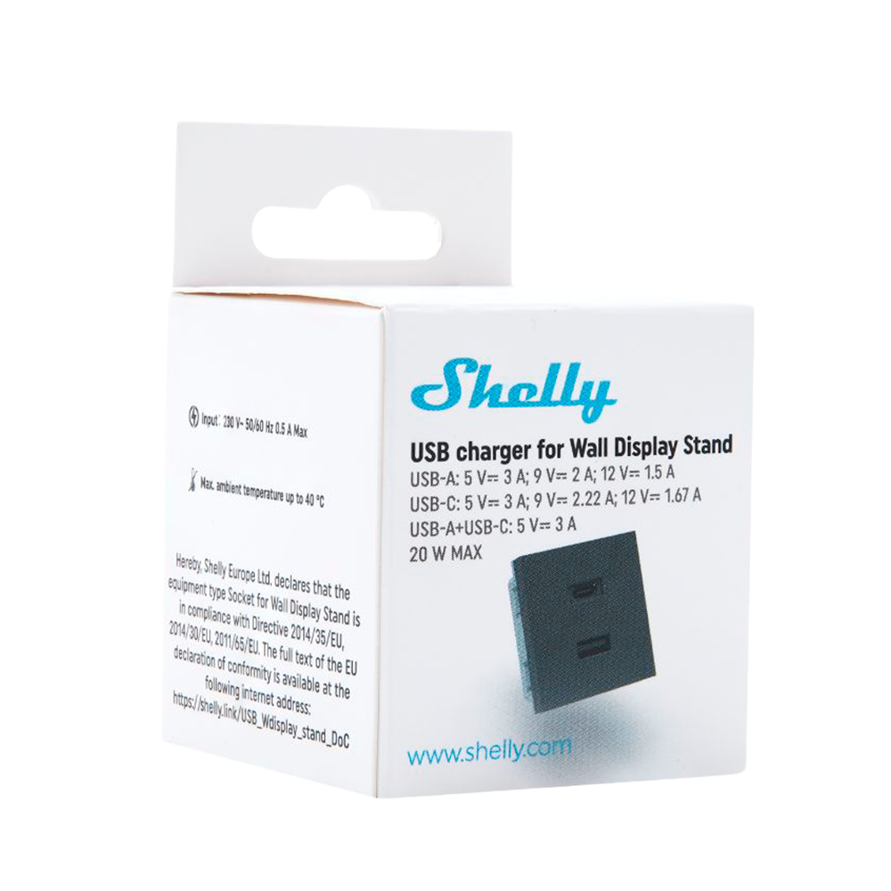 SHELLY Shelly USB charger SH-WALL-DISPLAY-USB-B