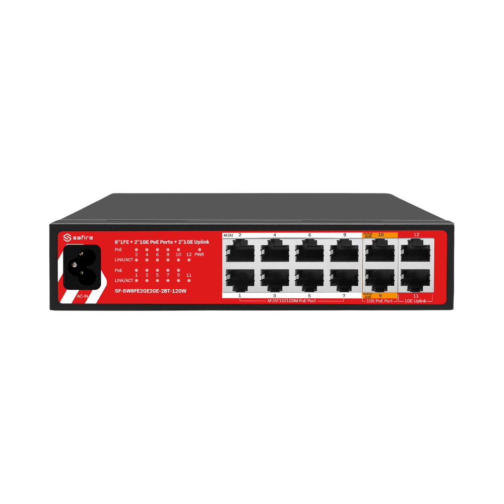 SAFIRE switch PoE SF-SW8FE4GE2MGSFP-2BT-120W PoE 4G