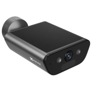 Cámara Bullet IP Exterior 4K Smart Home con batería y panel solar Wifi color Negro