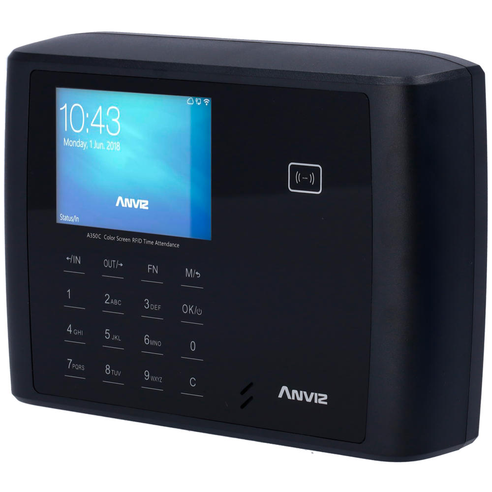 Anviz Control de presencia Tarjeta EM/MF y PIN A350C-BT-WIFI