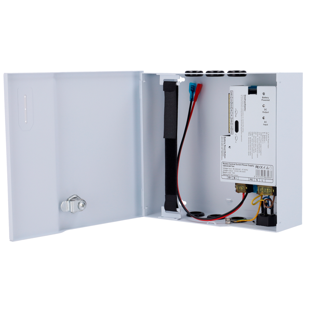 CCTV & Alarmas Alimentador para control de acceso AC-12DC5A-BAT7AH