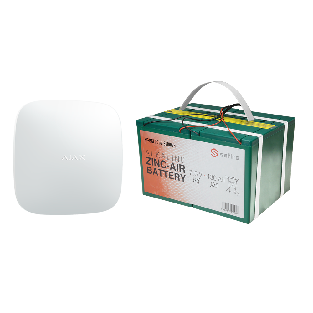 Ajax Kit de alarma autónomo Hub 2 de 6V y batería larga duración color blanco AJ-BATTERYKIT-12M