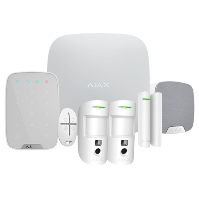 Ajax Kit de alarma profesional Certificado Grado 2 color blanco AJ-HUB2KIT4G-DP-PHOD-W