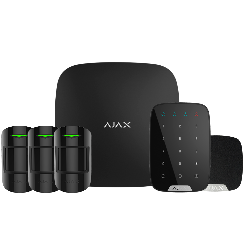 Ajax Kit de alarma profesional Certificado Grado 2 color negro AJ-HUBKIT-RENOVE1-B