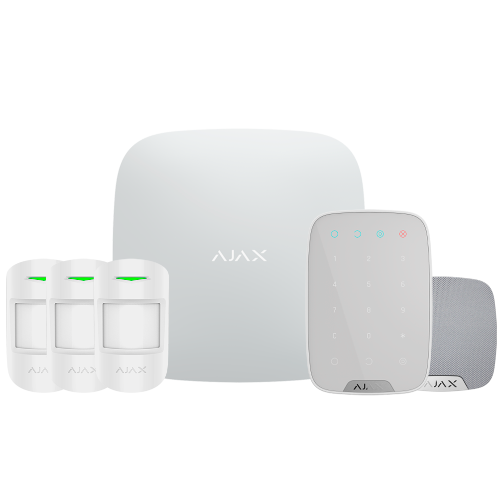 Ajax Kit de alarma profesional Certificado Grado 2 color blanco AJ-HUBKIT-RENOVE1-W