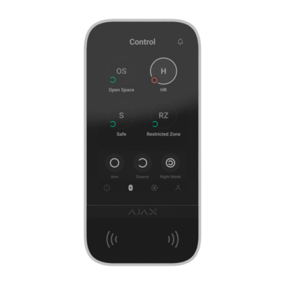 Ajax Teclado con pantalla táctil y RFID color blanco AJ-KEYPADTOUCHSCREEN-W