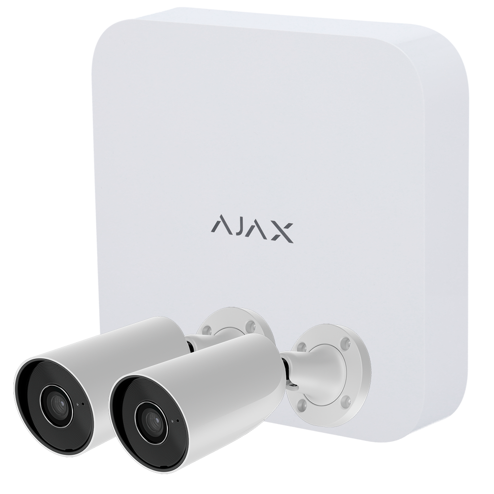 Ajax CCTV Kit de videovigilancia Ajax Grabador Ajax de 8 canales 5 MP AJ-NVRKIT108-2XBULLET-W