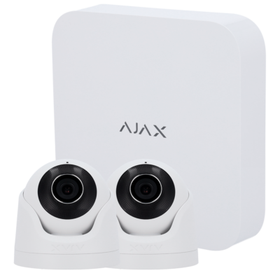 Ajax CCTV Kit de videovigilancia Ajax Grabador Ajax de 8 canales 5 MP AJ-NVRKIT108-2XTURRET-W