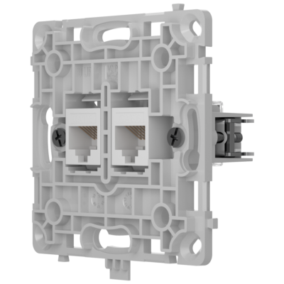 Ajax Enchufe Ethernet con dos puertos color blanco AJ-OUTLETCORE-LAN-W