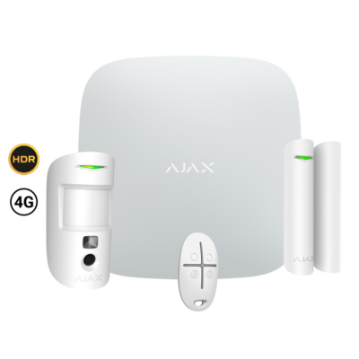 Ajax Kit de alarma profesional Certificado Grado 2 color blanco AJ-STARTERKIT-CAM-HDR-4G-W