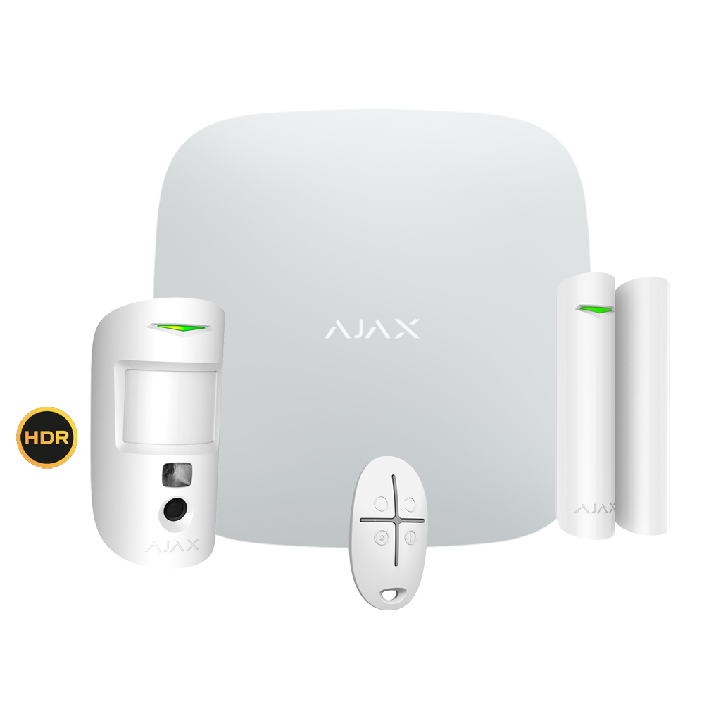 Ajax Kit de alarma profesional Certificado Grado 2 color blanco AJ-STARTERKIT-CAM-HDR-W