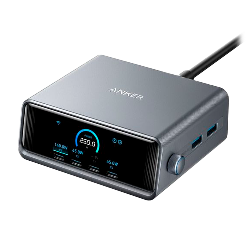 Anker Cargador de escritorio color negro ANK-234-WCHARGER-250W2A4C-B