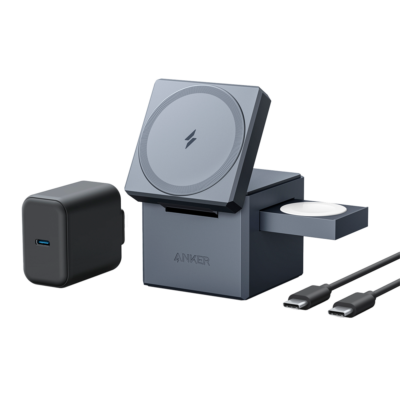 Anker Estacion de carga inalámbrica 3 en 1 color gris ANK-CUBE-3-IN-1-G