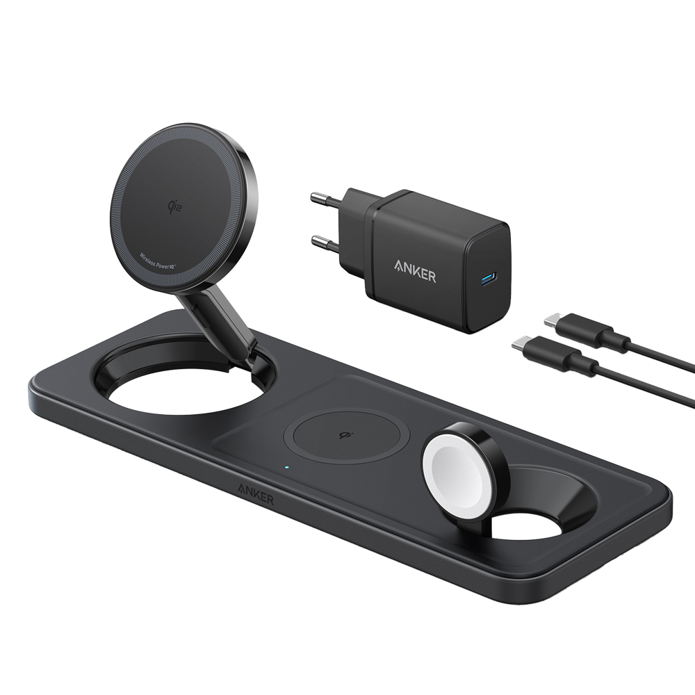 Anker Cargador inalámbrico 3 en 1 Anker color negro ANK-PWCHARGER-3-IN-1-B
