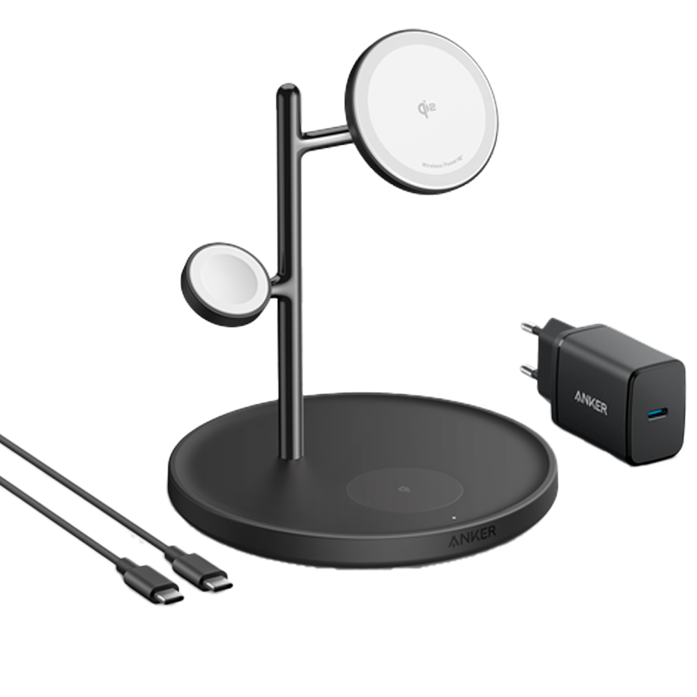 Anker Cargador inalámbrico 3 en 1 Anker color negro ANK-SWCHARGER-3-IN-1-B