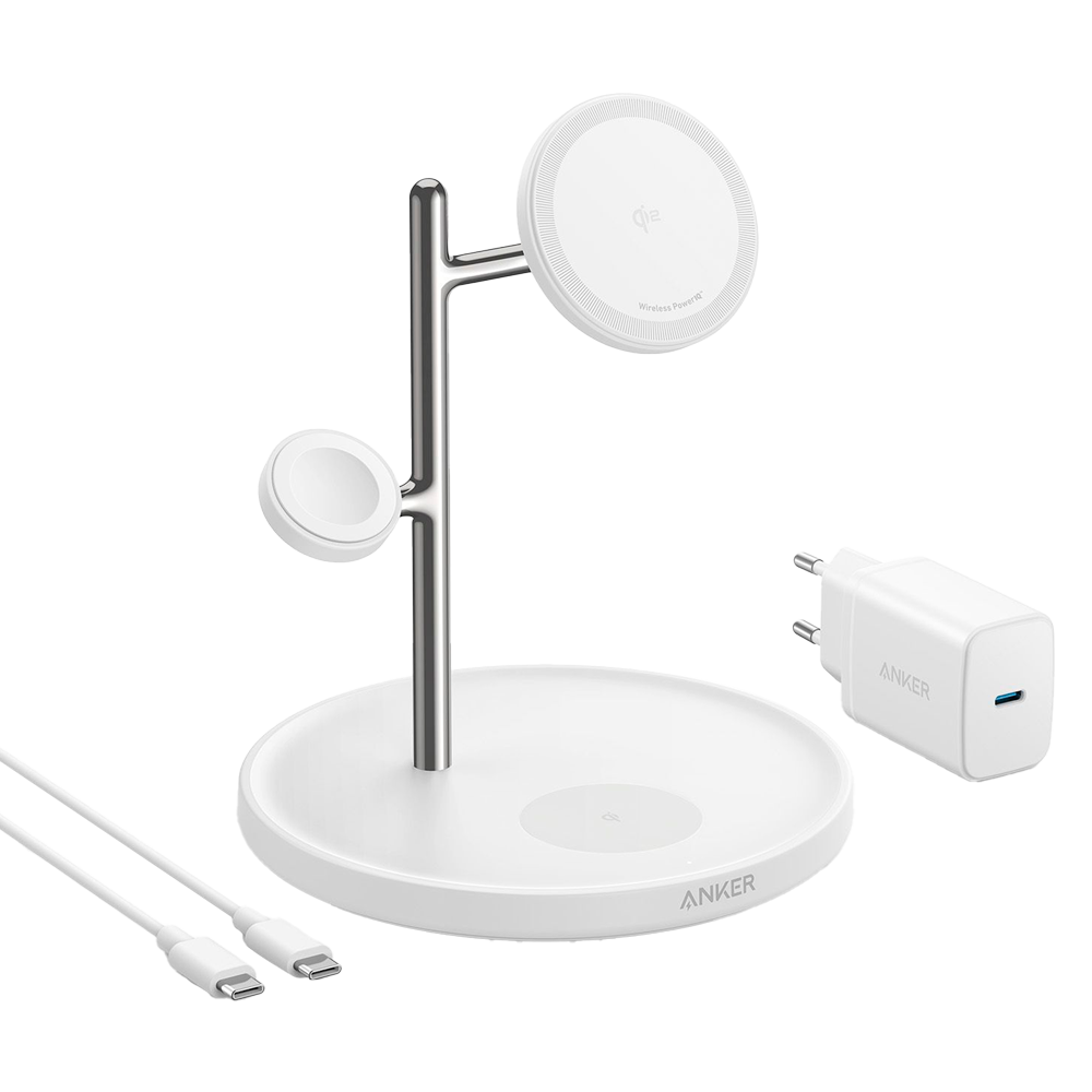 Anker Cargador inalámbrico 3 en 1 Anker color blanco ANK-SWCHARGER-3-IN-1-W