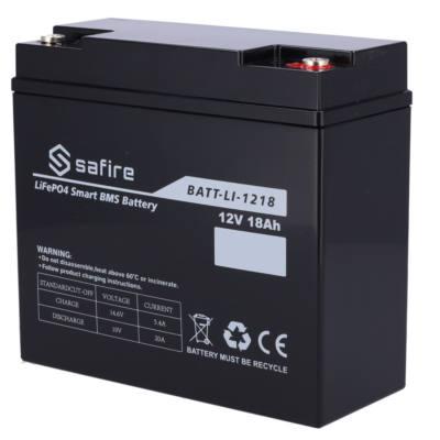 Safire Batería recargable Litio LiFePO4 BATT-LI-1218