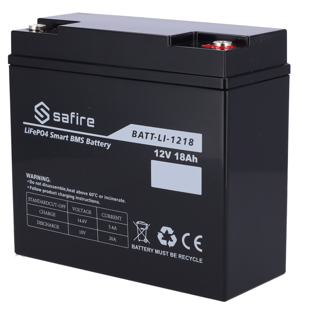 Safire Batería recargable Litio LiFePO4 BATT-LI-1218