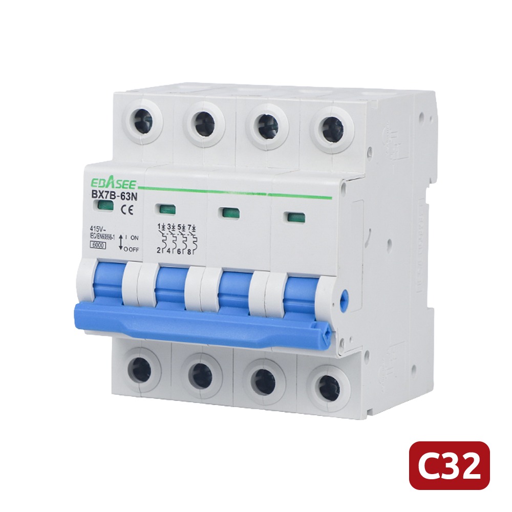 CCTV & Alarmas Interruptor magnetotérmico Corriente nominal 32A BX7B-63N-32A-4P