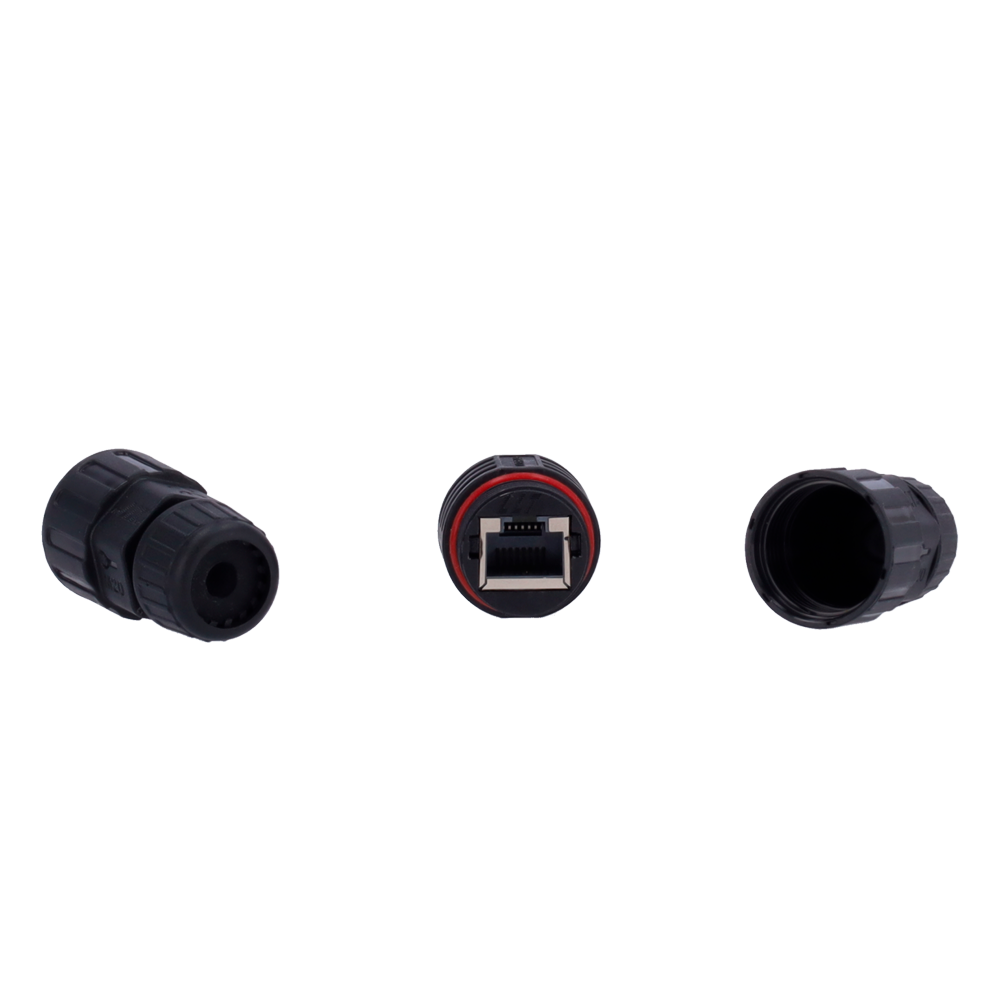 CCTV & Alarmas Conector con Racor Industrial CON-RJ45-GLAND-W-BLACK