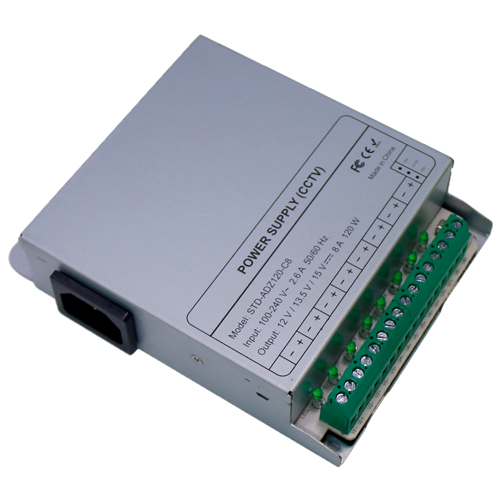 CCTV & Alarmas Fuente de alimentación conmutada DC12V10A-8-DIN