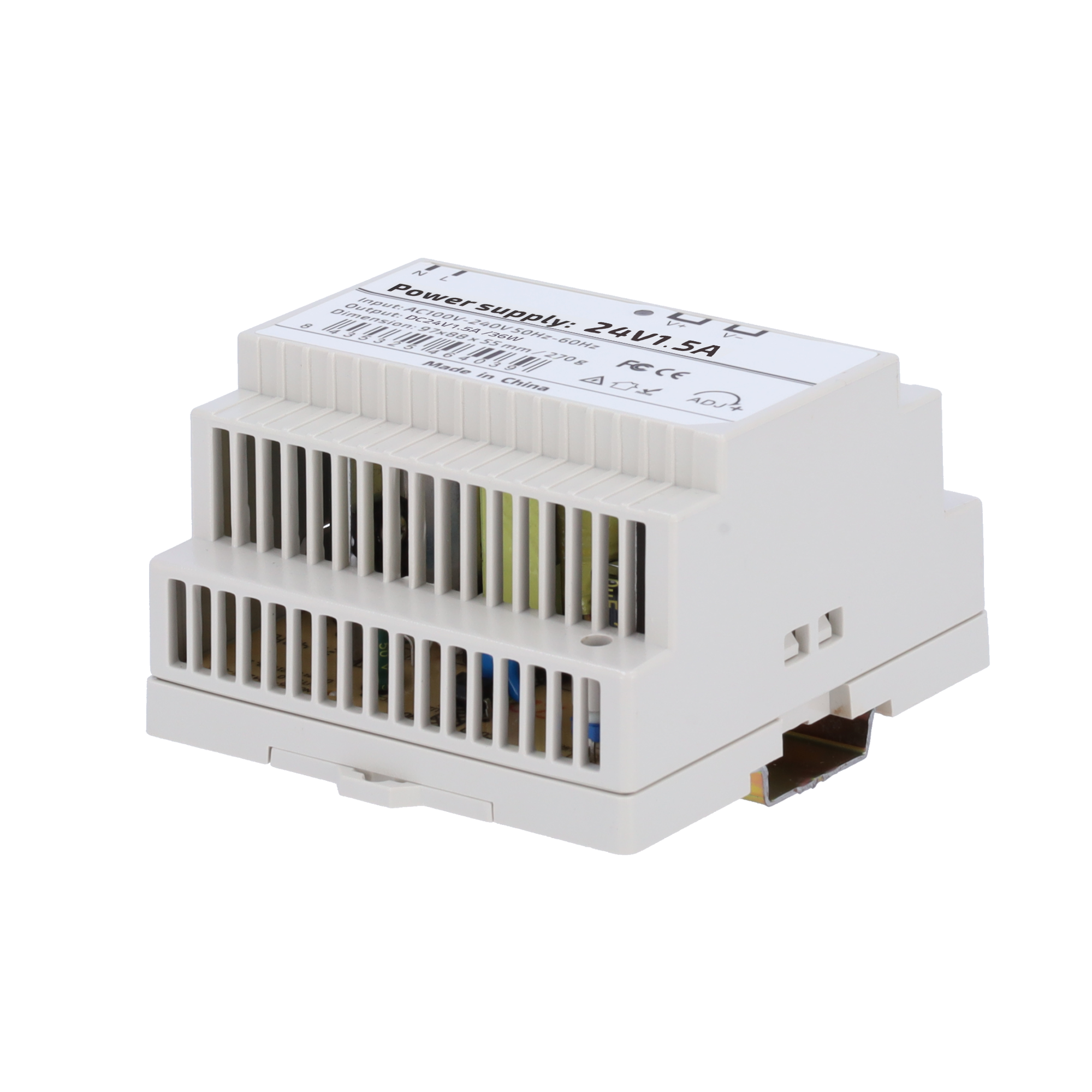 CCTV & Alarmas Fuente de alimentación Salida DC 24 V 1.5 A / 36 W DC24V1A5-DIN-P