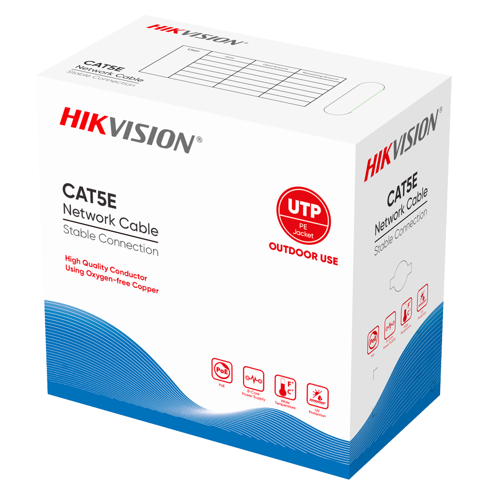 Hikvision cable UTP categoría 5E DS-1LN5EO-UU/E