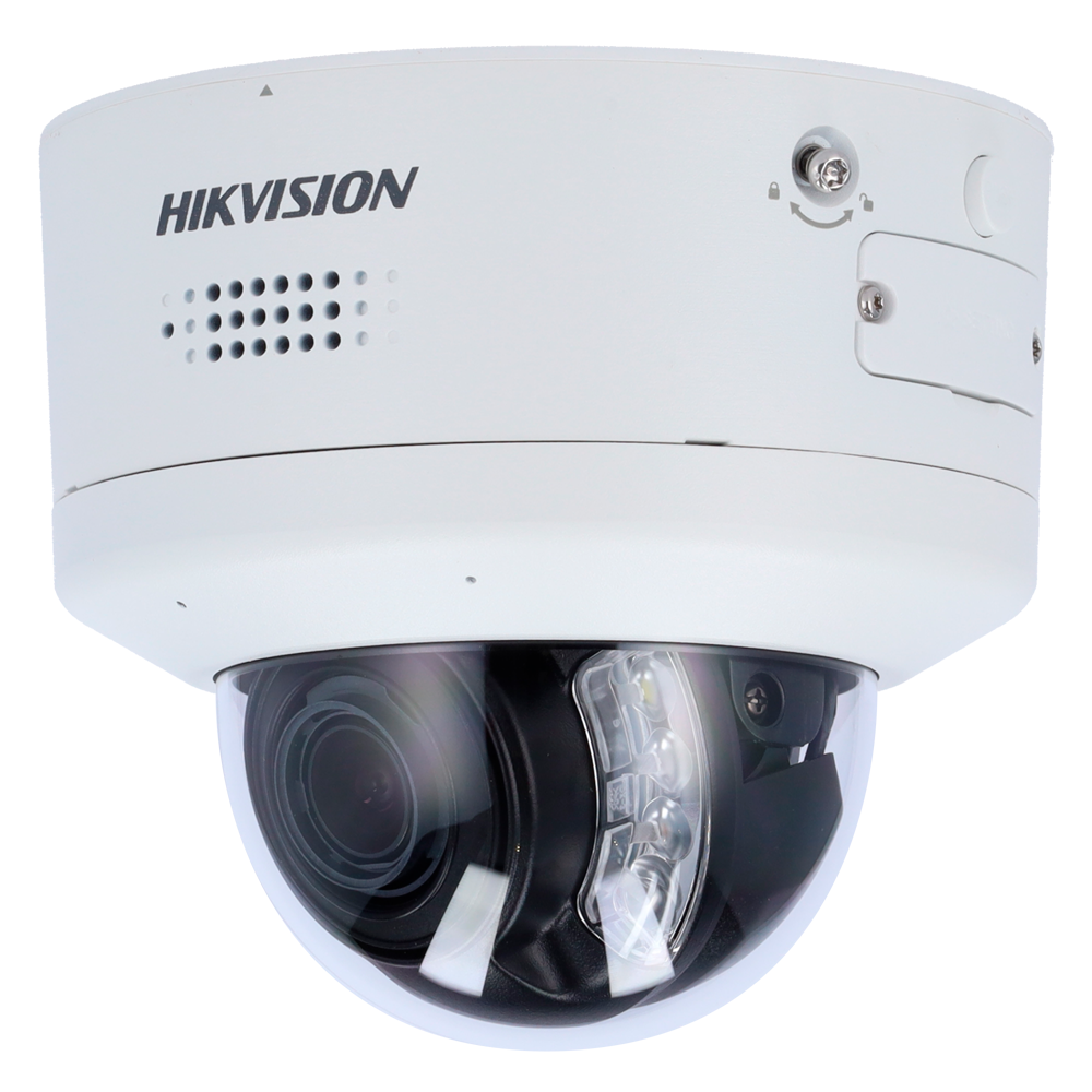 Hikvision cámara Domo IP gama PRO 4 MPx color blanco 4 MP, 2.8 ~ 12 mm Motorizada, PoE DS-2CD2746G2H-IPTRZS2U/SL(2.8-12mm)