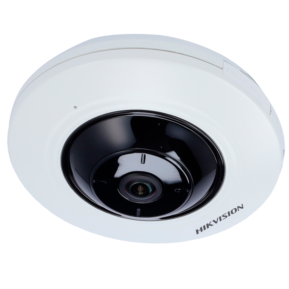 Hikvision Cámara IP Fisheye 5 Mpx (2560×1920) color blanco 5 MP, 1.05 mm, PoE DS-2CD2955G0-ISU(1.05mm)