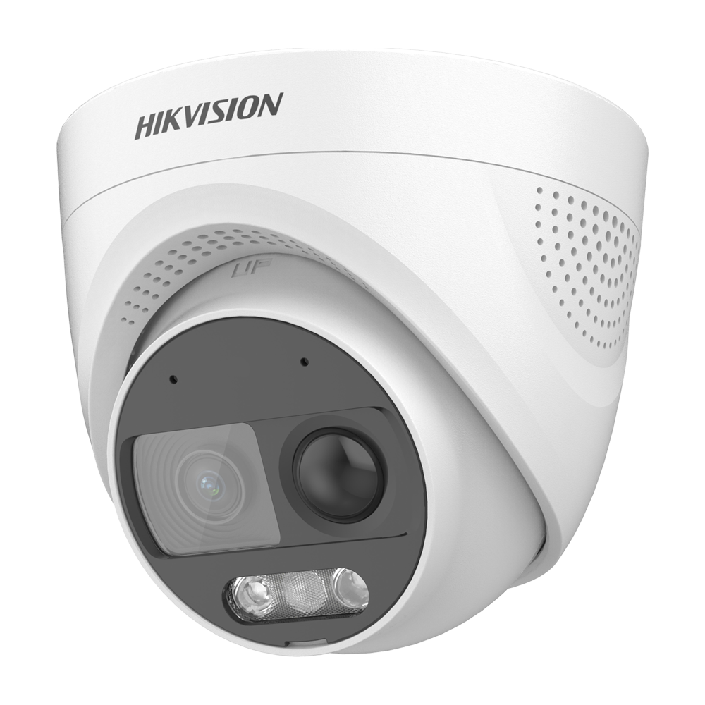 Hikvision cámara Turret TVI Resolución 2 MP (1920x1080) color blanco 2 MP, 2.8 mm DS-2CE72DF3T-PIRXOS(2.8mm)