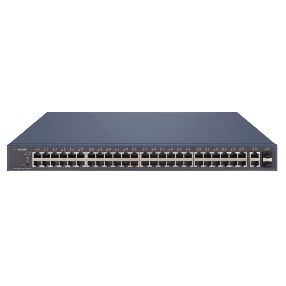 Hikvision Switch PoE Hikvision 48 puertos Gigabit + 2 puertos Gigabit RJ45/SFP DS-3E1552P-SI