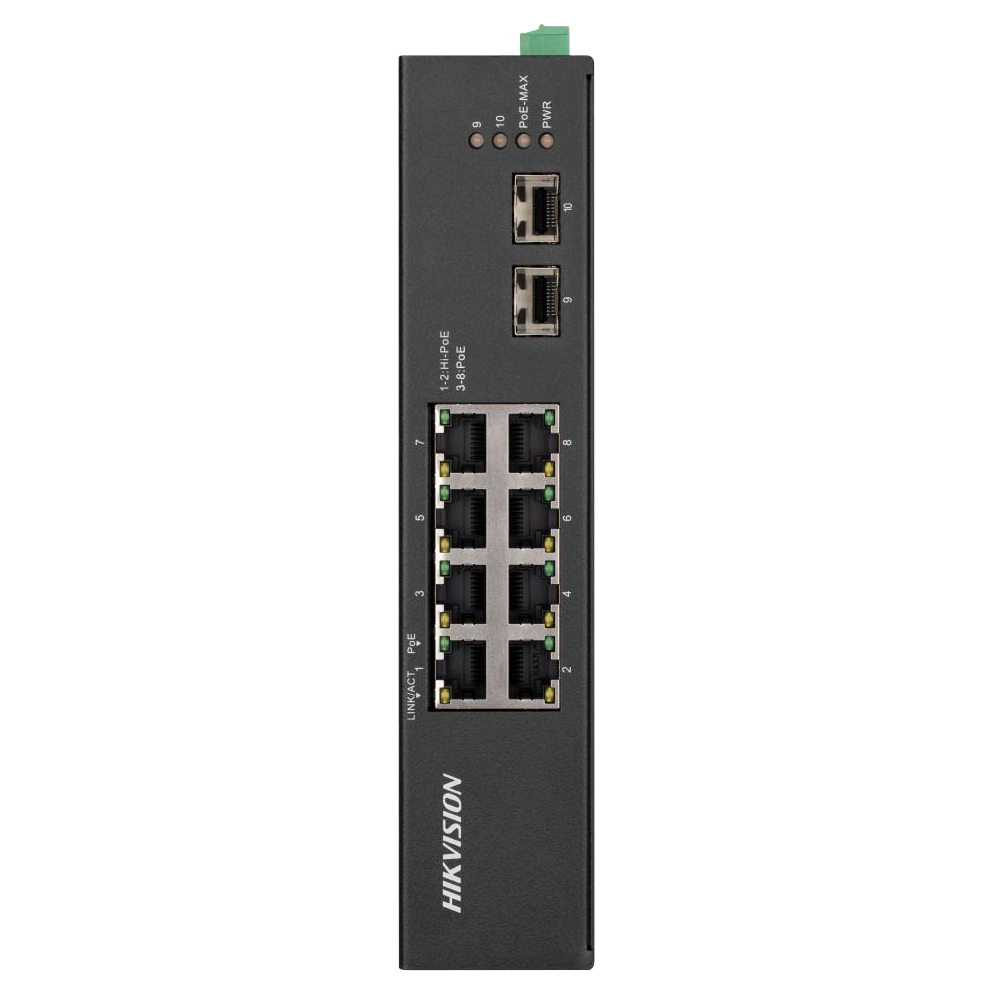 Hikvision 8 puertos Gigabit PoE y 2 ranuras SFP DS-3T0510HP-E/HS