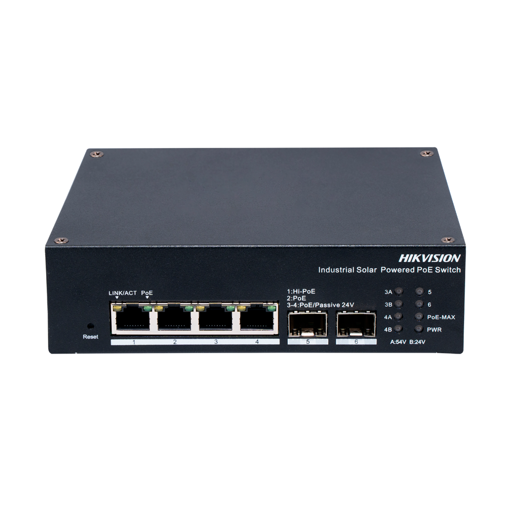 Hikvision Switch Industrial PoE para Escenarios Solares DS-3T1506HP-EI-UPS