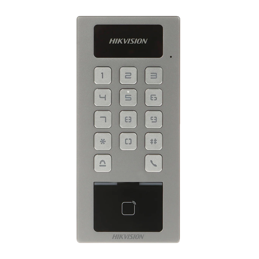 Hikvision Control de acceso IP65 IK09 Huella, tarjeta MF DESFire y PIN DS-K1T502DBFWX