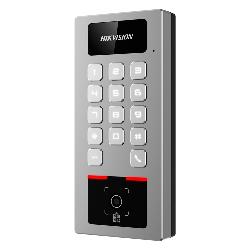 Hikvision Control de acceso IP65 IK09 Tarjeta MF DESFire, QR dinámico y PIN DS-K1T502DBWX-QR