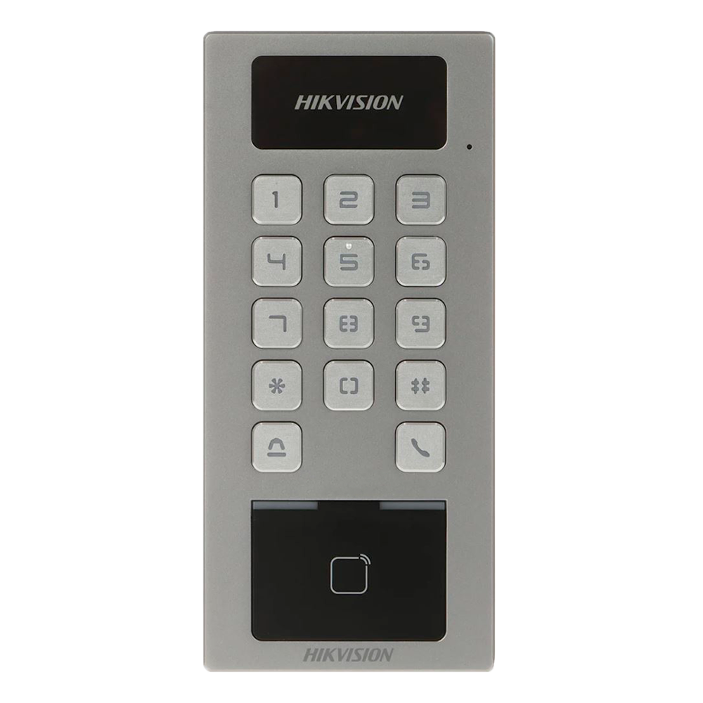 Hikvision Control de acceso IP65 IK09 Tarjeta MF DESFire y PIN DS-K1T502DBWX