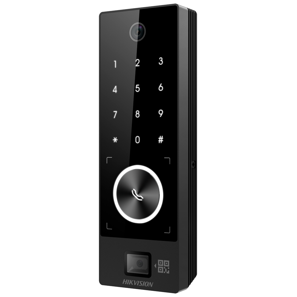 Hikvision Control de acceso PoE IP65 Facial, tarjeta MF, QR dinámico y PIN DS-K1T510MBWX-QRE1