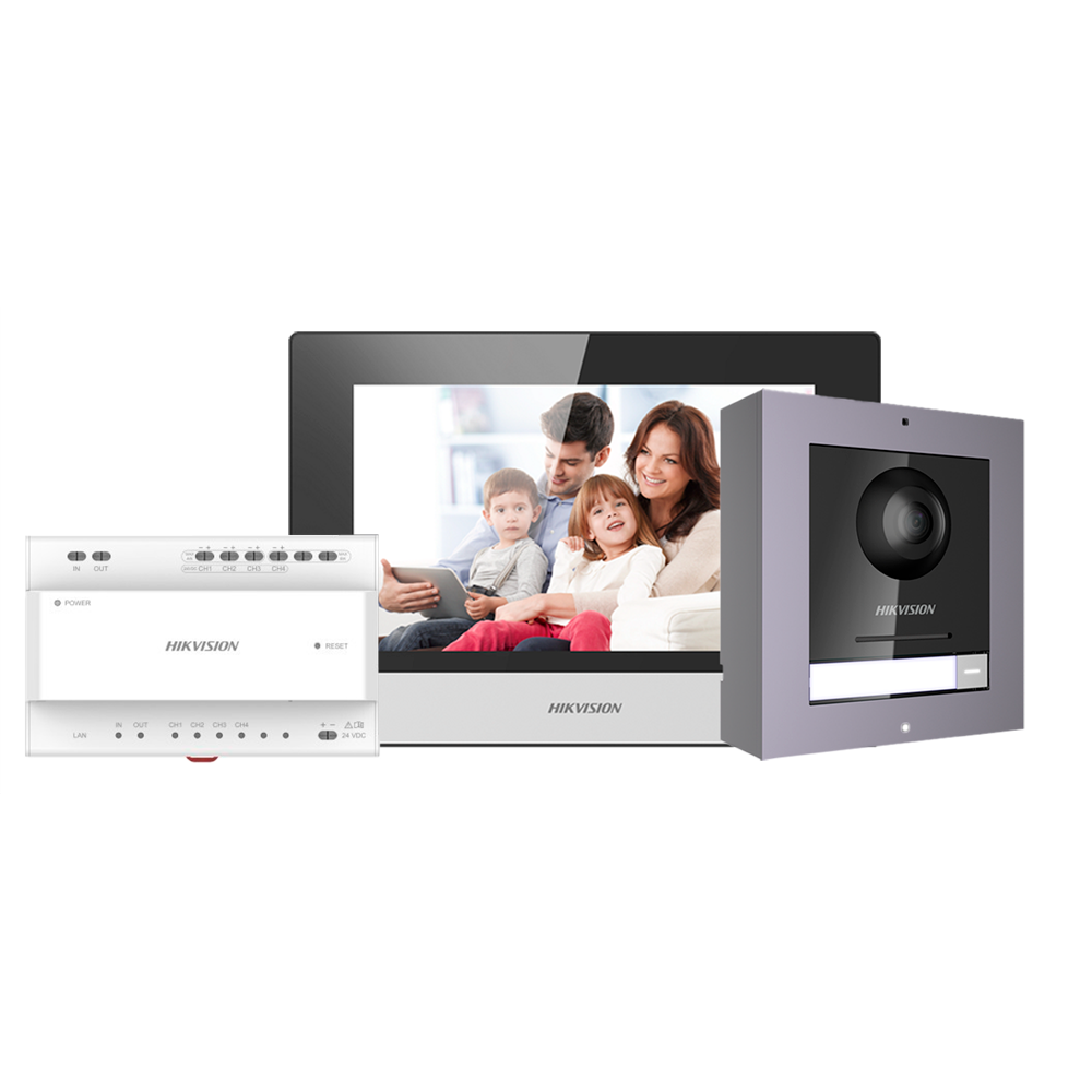 Hikvision Kit de videoportero Tecnología 2 hilos con TCP/IP & WiFi DS-KIS702Y