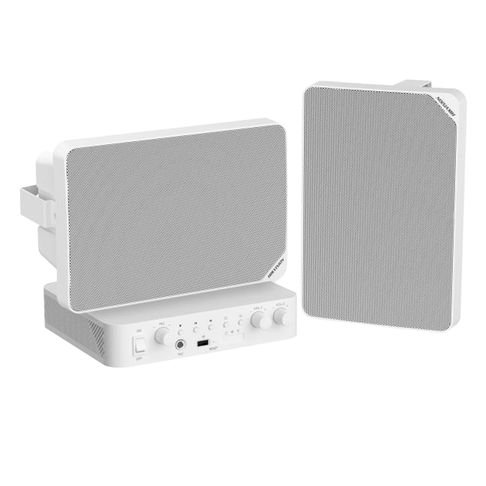 Hikvision Kit de audio Amplificador 60 W color blanco DS-QAE0KA60120-2