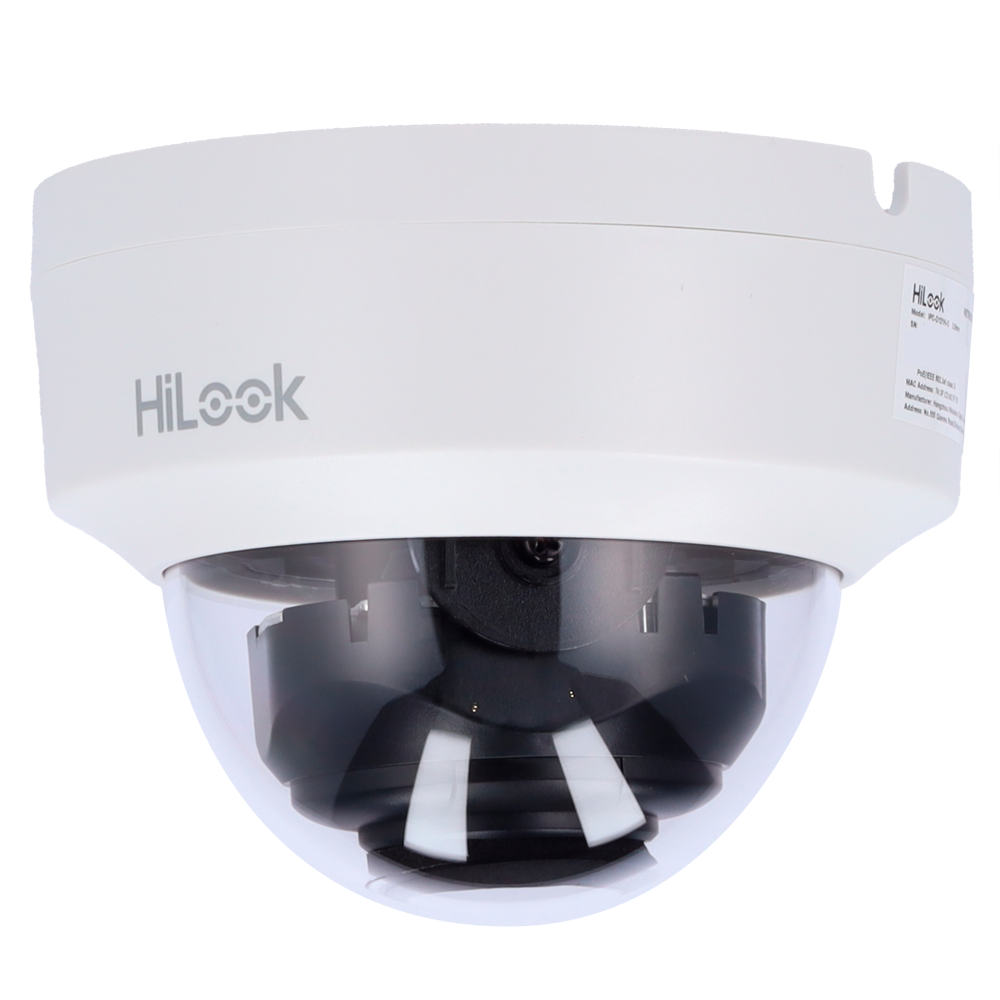 Hikvision HiLook Cámara Domo IP color blanco 2 MP, 2.8 mm, PoE IPC-D121H-C