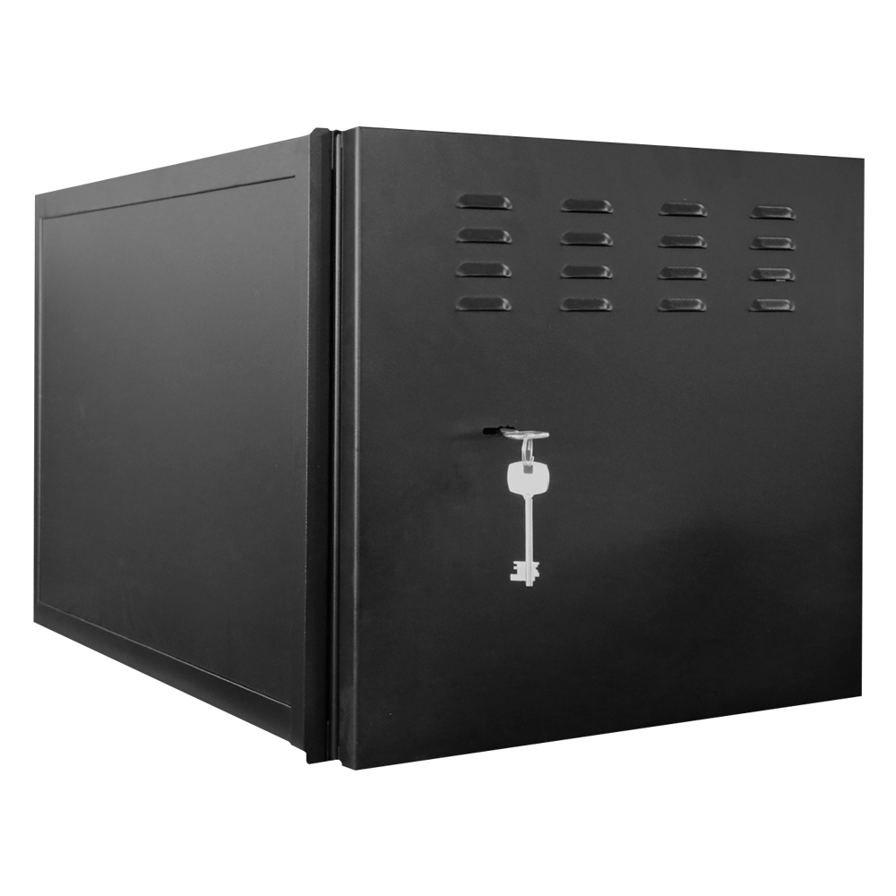 CCTV & Alarmas Caja metálica cerrada para DVR color negro LOCKBOX-6U-SL