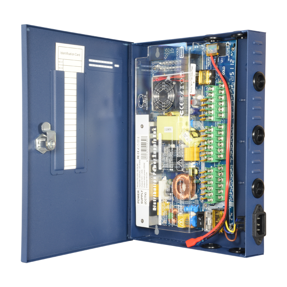 CCTV & Alarmas Caja de distribución de alimentación Slim PD-250-18-SLIM