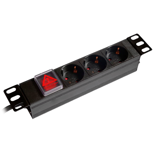 CCTV & Alarmas Regleta Diseñada para racks estandarizados de 10" color negro PDU-3P1U-SW-10INCH