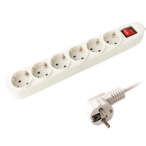 CCTV & Alarmas Regleta 6 salidas hasta 250VAC / 16 A max PDU-6P-SWITCH