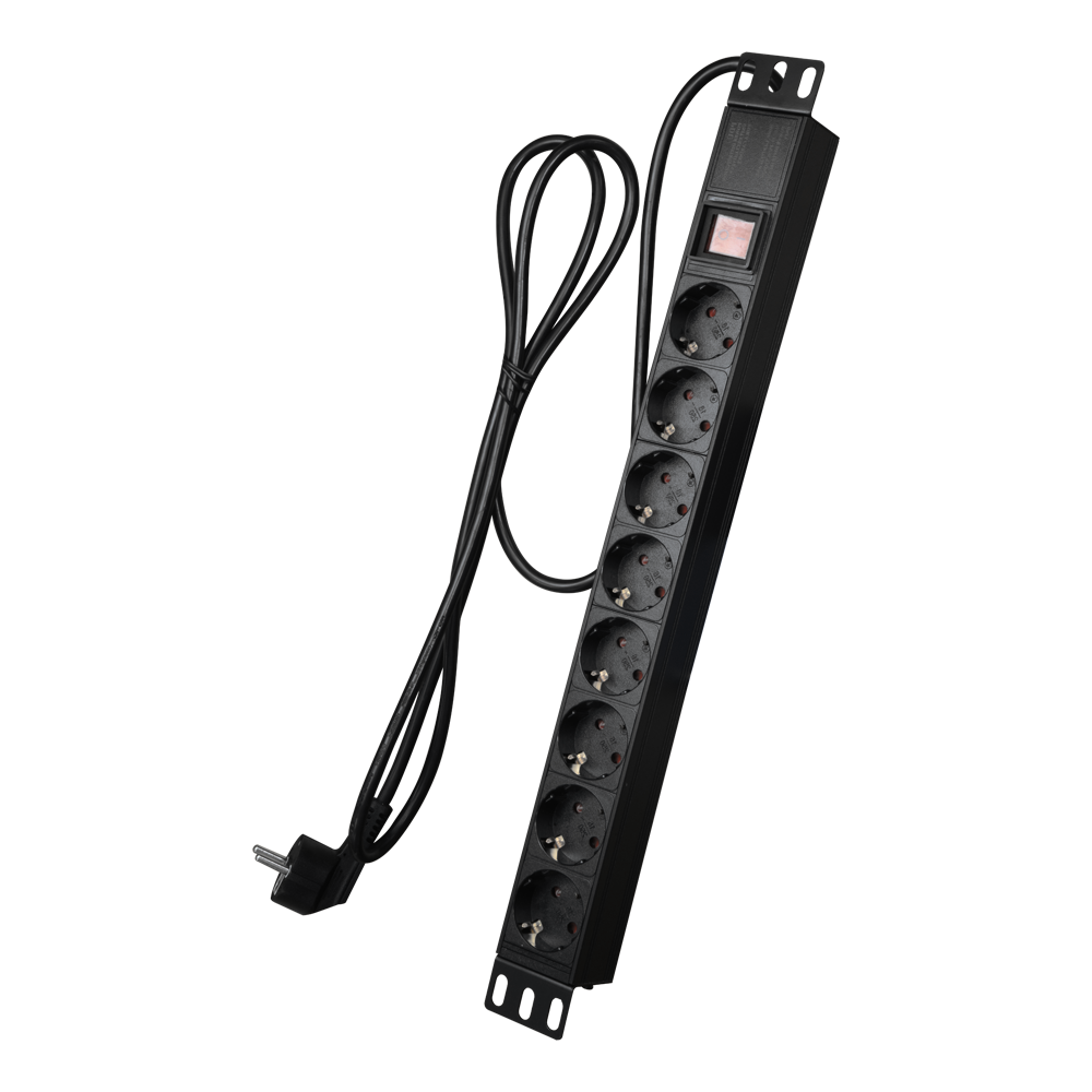 CCTV & Alarmas Regleta Formato enrackable 1U color negro PDU-8P1U-SWITCH