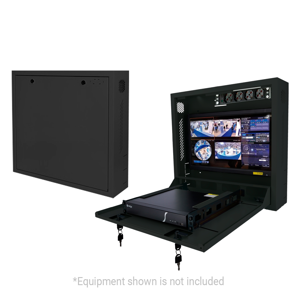 CCTV & Alarmas Caja de seguridad Especial para instalación en pared color negro RACK-WALL-B